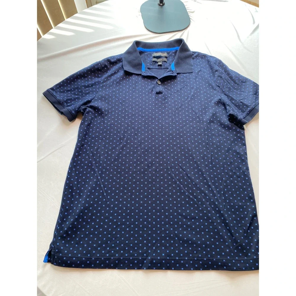 Banana Republic Luxury Touch Polo Shirt Mens Large Slim Fit Navy Blue 424807-01